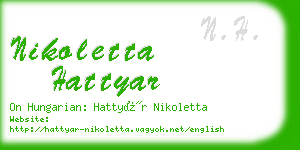 nikoletta hattyar business card